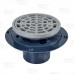 Round PVC Shower Tile/Pan Drain w/ Matte St. Steel Strainer, 2" Hub x 3" Inside Fit (less test plug)