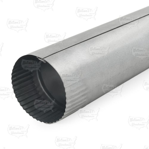 4" x 5 ft. Galvanized Snap-Lock Flue Pipe, 26 GA..