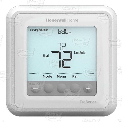 T6 Pro Programmable Thermostat, 2H/2C Conventional or 3H/2C Heat Pump + Aux. Heat