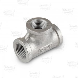 1/2" 304 Stainless Steel Tee, FNPT threaded