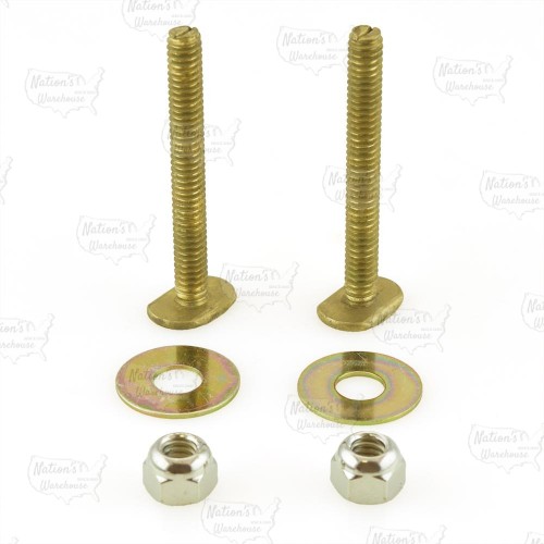 1/4" x 2-1/4" Long Solid Brass Closet Bolts Kit