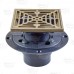 Square PVC Shower Tile/Pan Drain w/ Brushed Bronze Strainer, 2" Hub x 3" Inside Fit (less test plug)