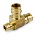 3/4" x 1/2" x 3/4" Expansion PEX Tee, LF Brass