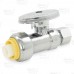 1/2" Push-to-Connect x 3/8" OD Compr. Straight Stop Valve (1/4-Turn), Lead-Free..