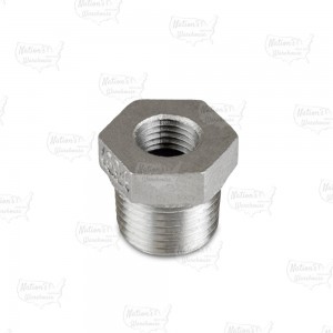 1/2" x 1/4" 304 Stainless Steel Hex Bushing, MNPT x FNPT threaded