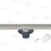 60" long, StreamLine Stainless Steel Linear Shower Pan Drain w/ Square Holes Strainer, 2" PVC Hub