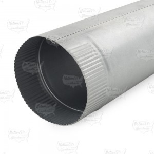 6" x 2ft Galvanized Snap-Lock Flue Pipe, 26 GA..