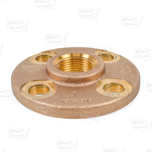 1" FPT Brass Floor Flange, Lead-Free