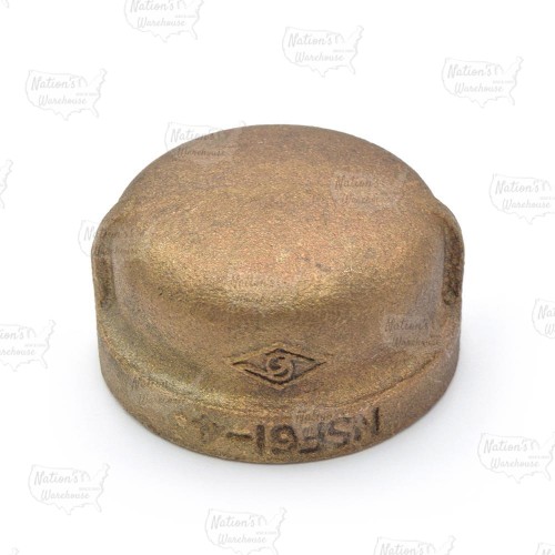 1-1/4" FPT Brass Cap, Lead-Free