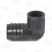 1-1/2" Barbed Insert x 1" Female NPT 90° PVC Reducing Elbow, Sch 40, Gray