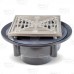 High-Capacity, Square PVC Shower Tile/Pan Drain w/ Matte St. Steel Strainer, 3" Hub