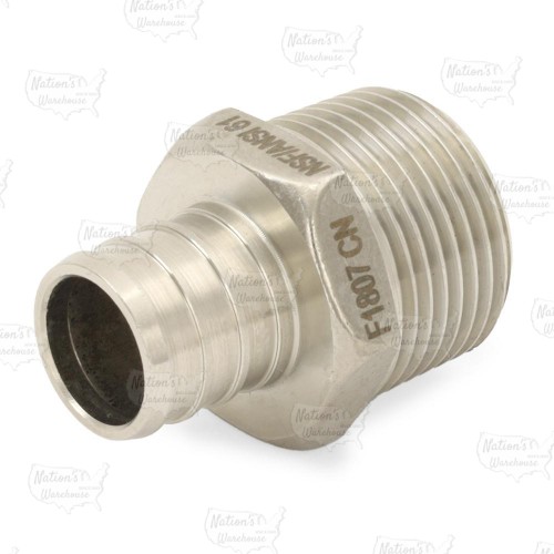 3/4" PEX x 3/4" Male Threaded Adapter, 304 St. Steel (Lead-Free)