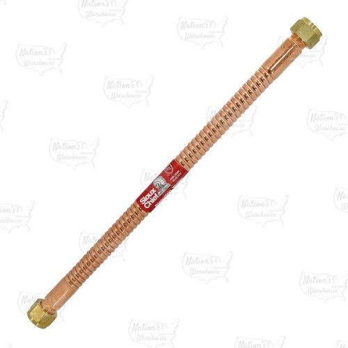 24" Flexible Copper Water Heater Connector 3/4" FIP x 3/4" FIP (Swivel)