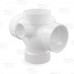 4" PVC DWV Double Sanitary Tee w/ 2" Right & Left Side Inlets