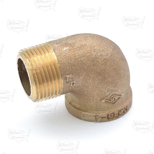 1" FPT x MPT Brass 90° Street Elbow, Lead-Free