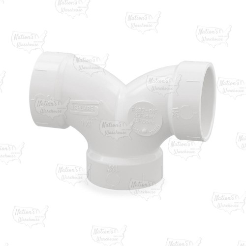 1-1/2" PVC DWV 90° Double Elbow