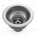 St. Steel Kitchen Sink Deep Double Cup Drain Strainer w/ Fixed Stick Post Basket