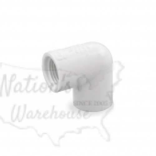 1/2" Barbed Insert x 1/2" Female NPT 90° PVC Elbow, Sch 40, Gray