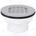 2" Hub, Solvent Weld PVC Shower Base/Module Drain w/ Snap-in Strainer, Locknut Style