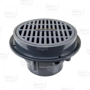 LittleMax Round PVC Floor Drain, 4" PVC Hub