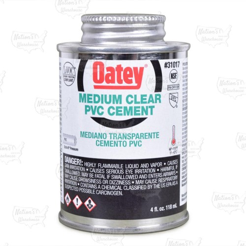 8 oz Medium-Body PVC Cement w/ Dauber, Clear