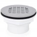 2" Hub, Solvent Weld PVC Shower Base/Module Drain w/ Snap-in Strainer, Locknut Style