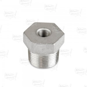 3/4" x 1/8" 304 Stainless Steel Hex Bushing, MNPT x FNPT threaded