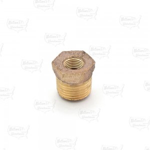 1/4" MPT x 1/8" FPT Brass Bushing, Lead-Free