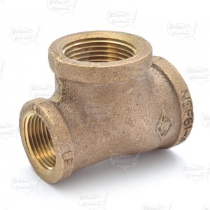 1" x 3/4" x 1" FPT Brass Tee, Lead-Free