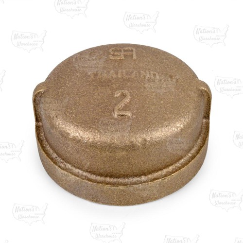 2" FPT Brass Cap, Lead-Free