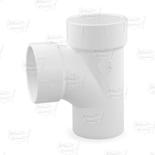 3" PVC DWV Sanitary Street Tee (Spigot x Socket x Socket)