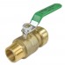 3/4" Push To Connect x 3/4" MPT Brass Ball Valve, Lead-Free