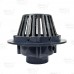 PVC Roof Drain w/ Enameled Cast Iron Dome Strainer, 3" PVC Hub