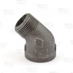 1" Black 45° Street Elbow (Imported)