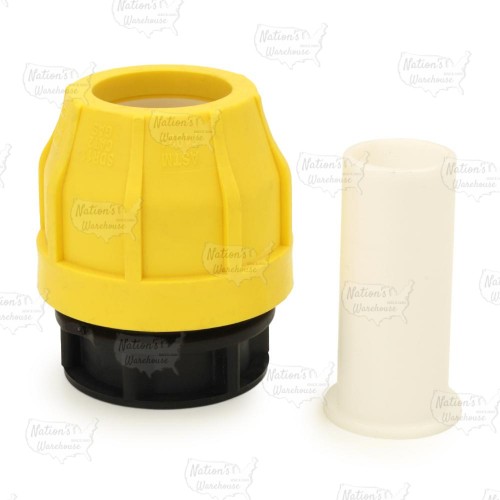 1-1/4" Compression Cap for SDR-11 Yellow PE Gas Pipe