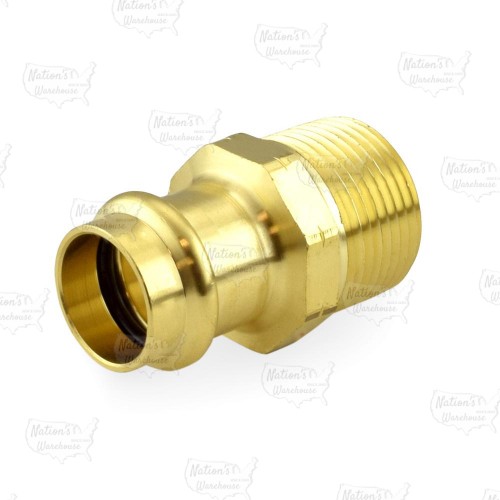 1/2" Press x 3/4" Male Threaded Adapter, Lead-Free Brass