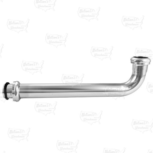 1-1/4" x 8", 17GA, Slip Joint Elbow/Waste Bend, Chrome Plated Brass, w/ Solid Brass Slip Nuts