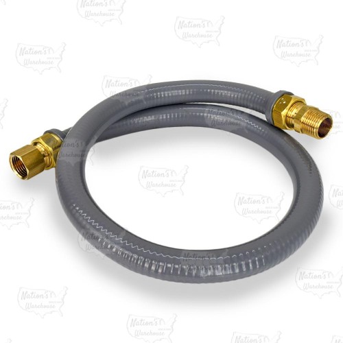 36" PVC-Coated, Propane Tank Gas Connector, 1/2" MIP x 1/2" FIP, 1/2" ID