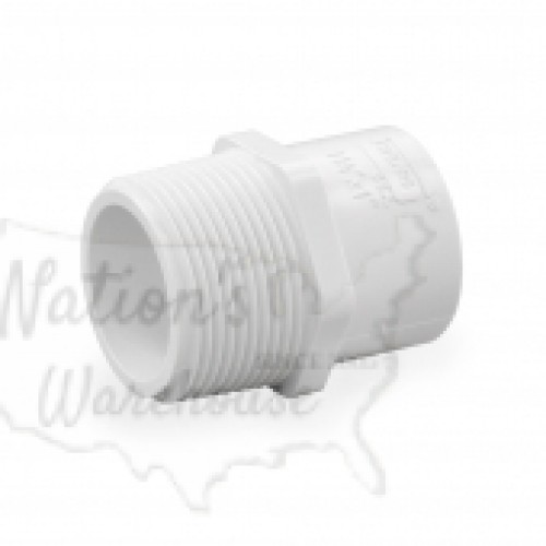 1" Barbed Insert x 1-1/4" Male NPT Threaded PVC Reducing Adapter, Sch 40, Gray