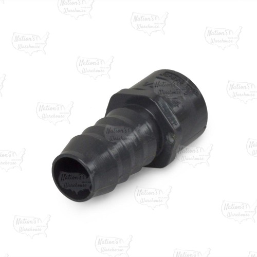 3/4" Barbed Insert x 1/2" Female NPT Threaded PVC Reducing Adapter, Sch 40, Gray