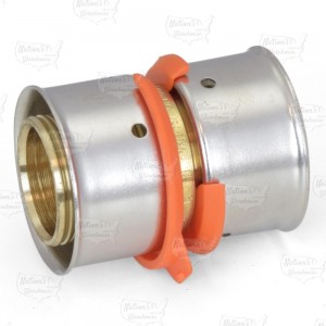 1" PEX x 1" PEX Press Coupling, Lead-Free Bronze