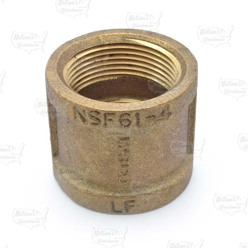 1-1/4" FPT Brass Coupling, Lead-Free