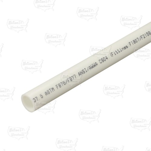 3/4" x 10ft Straight Length (Stick) PowerPEX Non-Barrier PEX-B Pipe, White (Expandable, F1960 compliant)