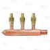 3-branch Copper Manifold w/ 1/2" PEX-A (F1960) Valves, 3/4" Male Sweat x Closed, Right-hand, LF