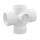 3" PVC DWV Double Sanitary Tee w/ 2" Right & Left Side Inlets