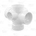 3" PVC DWV Double Sanitary Tee w/ 2" Right & Left Side Inlets