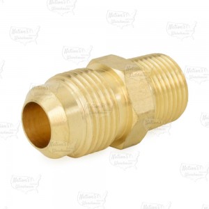 1/2" Flare x 3/8" Male NPT Threaded Brass Adapter