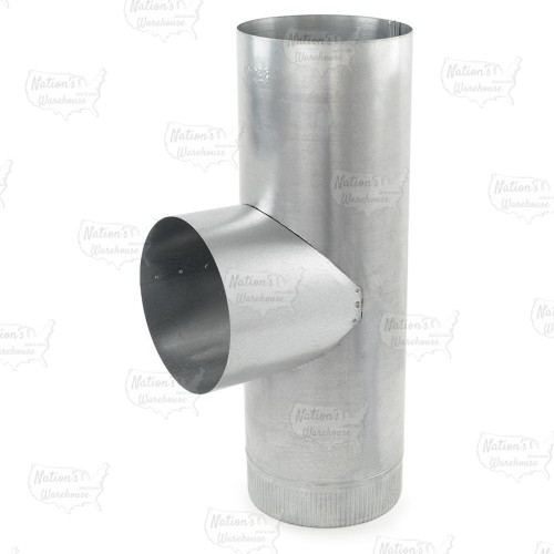 8" Galvanized Flue Tee, 24" Length, 24 GA..