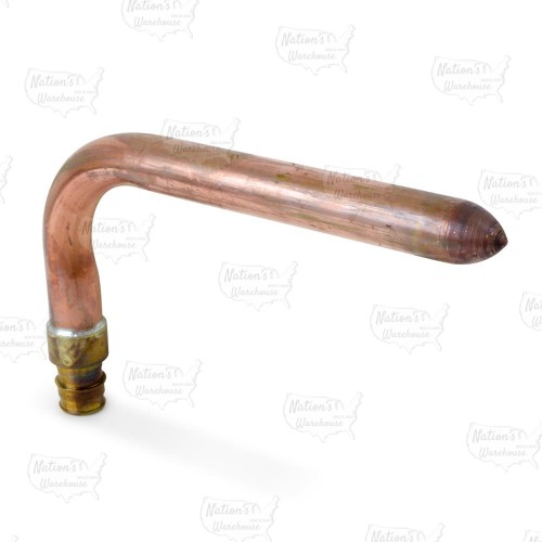 Copper Stub Out Elbow for 3/4" PEX-A Tubing (F1960), 8" x 6"