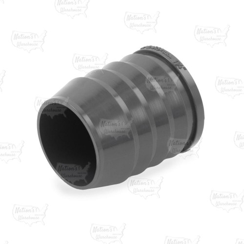 1-1/4" Barbed Insert PVC Plug, Sch 40, Gray